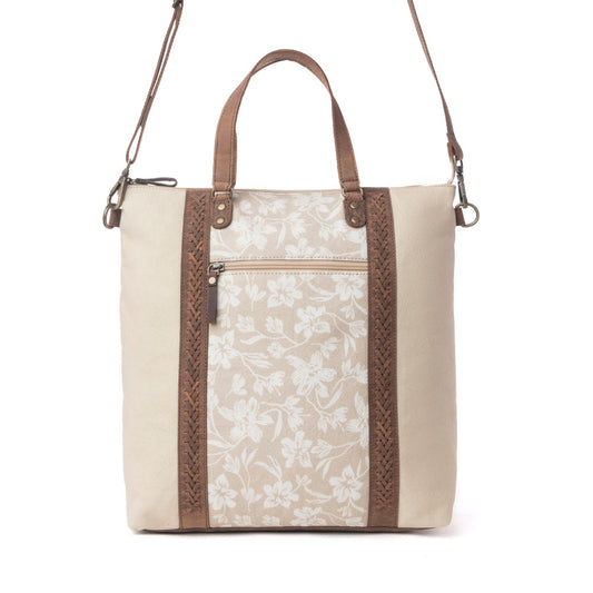 MYRA Sunfield Haven Cotton & Leather Tote Bag