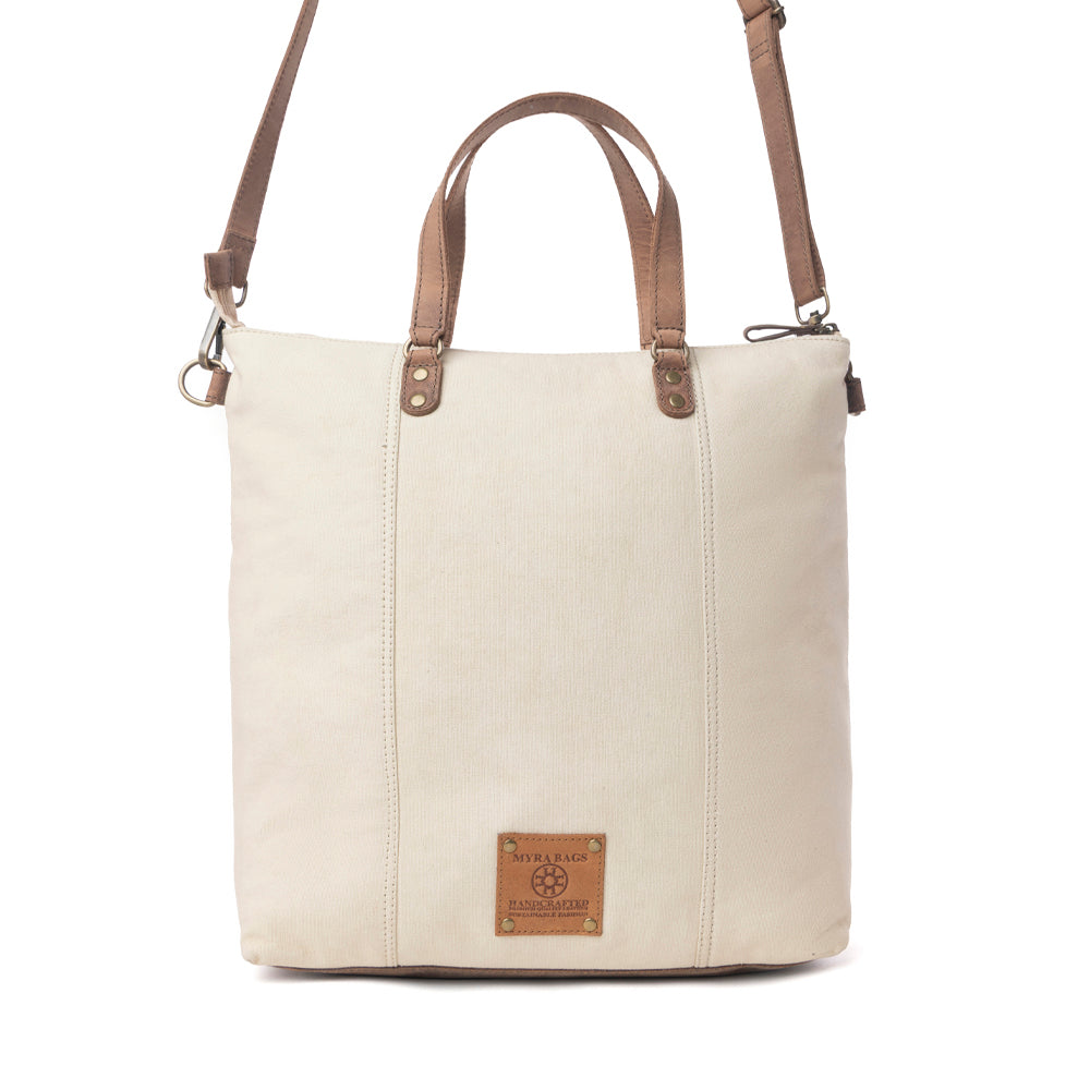 MYRA Sunfield Haven Cotton & Leather Tote Bag