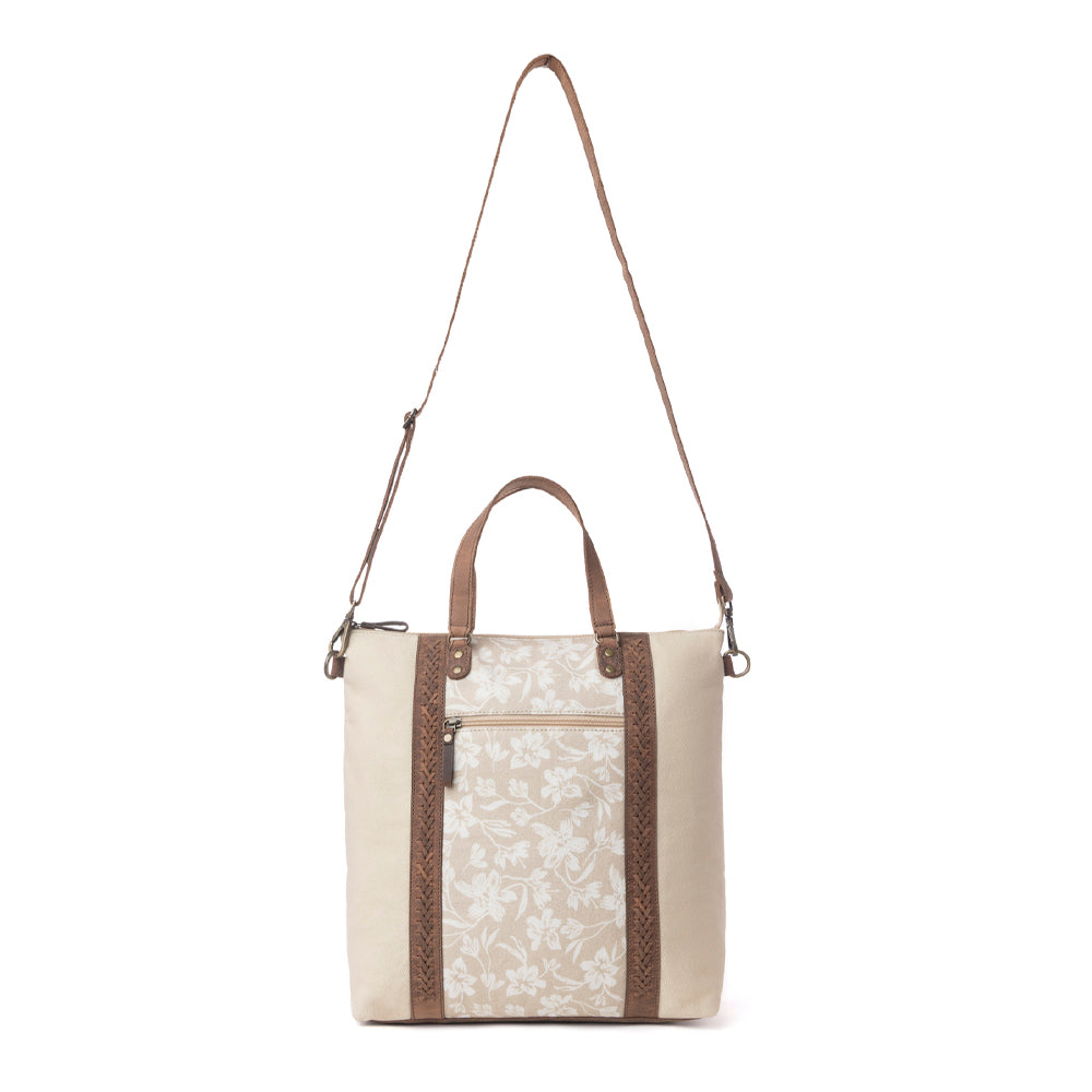 MYRA Sunfield Haven Cotton & Leather Tote Bag