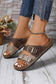 Coffee Two-tone Retro Buckle Straps Slippers