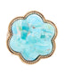 GENUINE Blue Turquoise Flower Golden Ring
