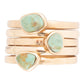GENUINE Blue Turquoise Golden Stacking Ring Set