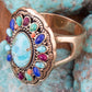 GENUINE Concho Colorful Golden Statement Ring