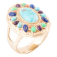 GENUINE Concho Colorful Golden Statement Ring