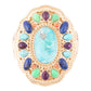 GENUINE Concho Colorful Golden Statement Ring