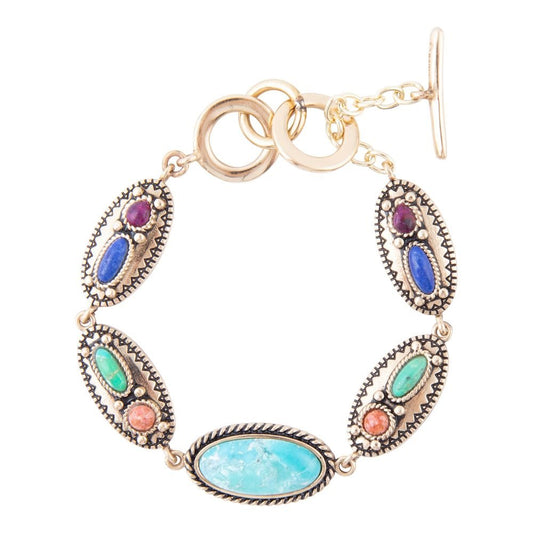 GENUINE Concho Colorful Golden Link Bracelet