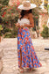 Blue Bohemian Tiered Maxi Skirt