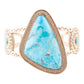 GENUINE Tulum Blue Turquoise Golden Cuff Bracelet