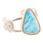 GENUINE Tulum Blue Turquoise Golden Cuff Bracelet